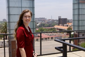 Abby enjoys the view overlooking Constitution Hill in Joberg.