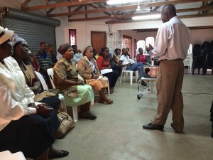 Zeph speaks to a group of people in Mpumalanga, KZN,